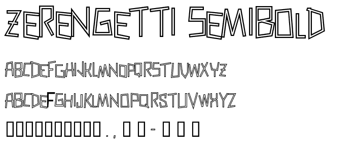 Zerengetti SemiBold font